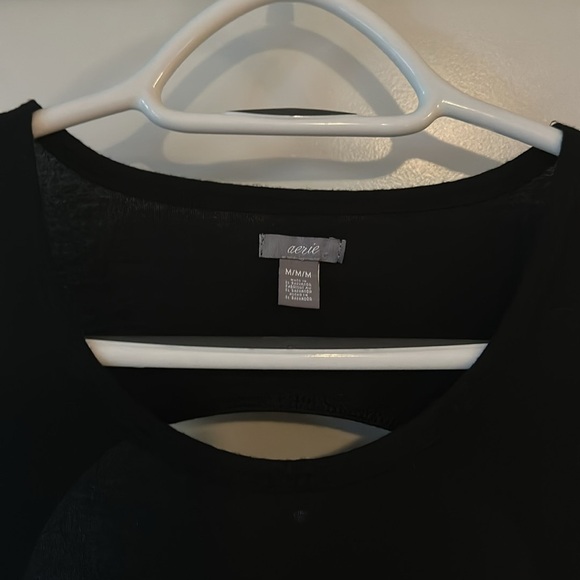 AERIE | Black Sleeveless Sheath Midi Swing Dress with Back Key Hole - Picture 6 of 12